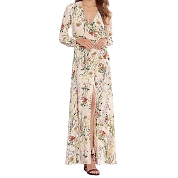 Gianni Bini | Floral Pattern Maxi Wrap Dress | Size Small | Nude/Pink | $60 - Picture 11 of 11